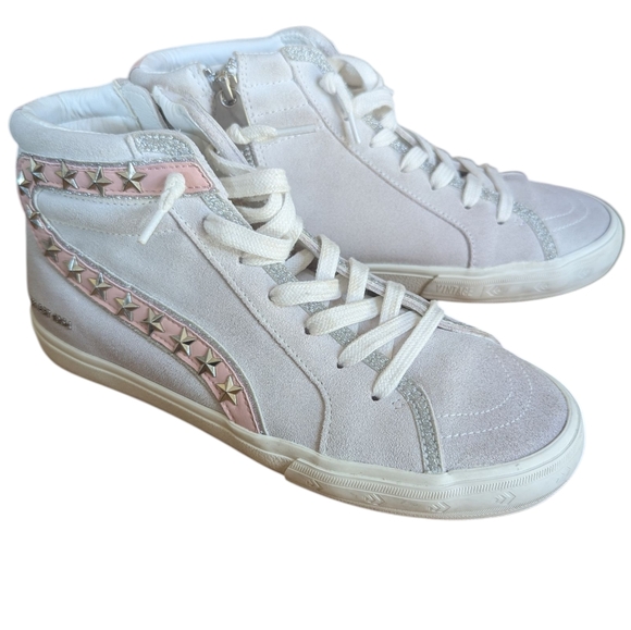 Vintage Havana Shoes - Vintage Havana Women's Size 8 High Top Studded Star Pink And Grey Sneakers Y2K